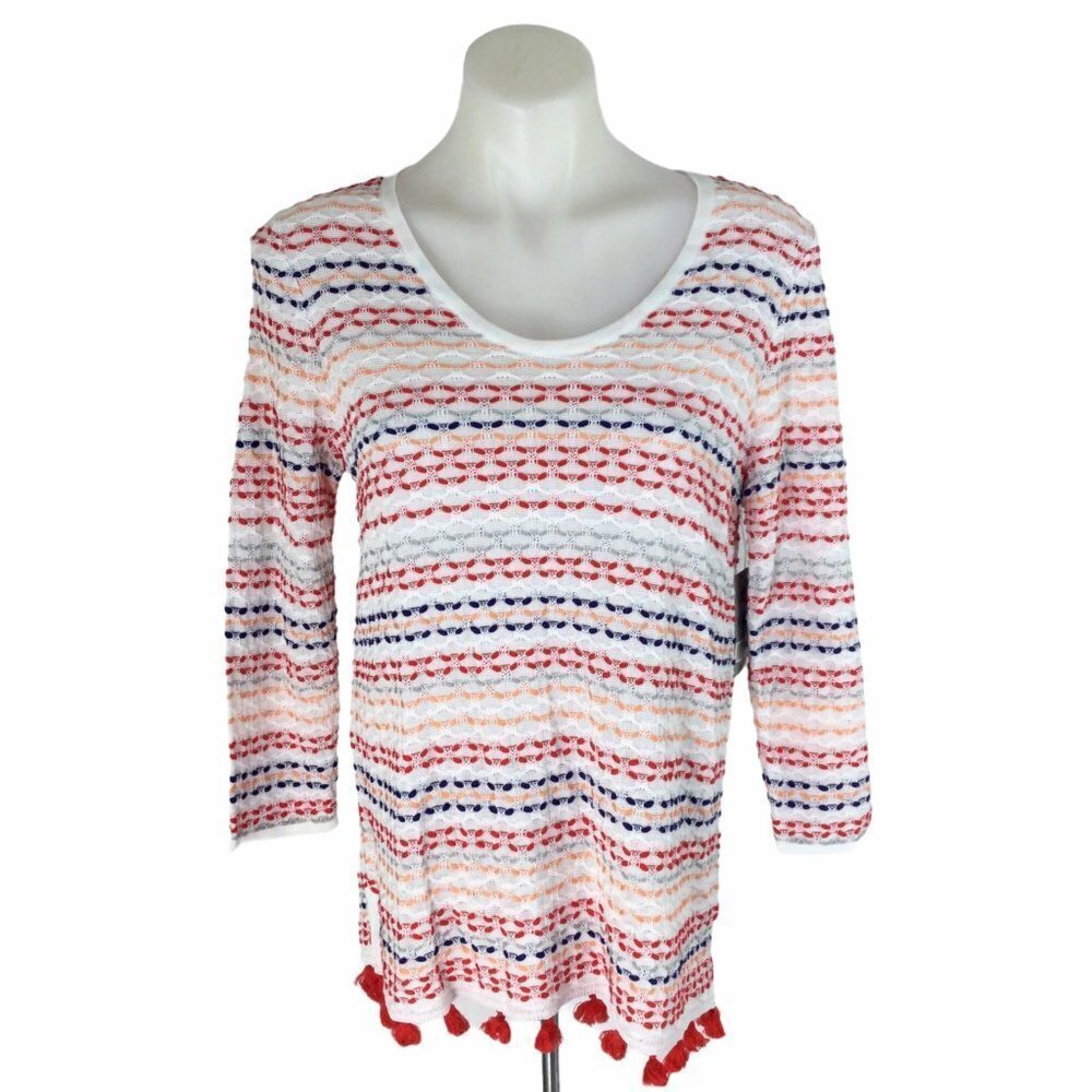 Zozo meet me at sunset scoop neck Tassel sweater